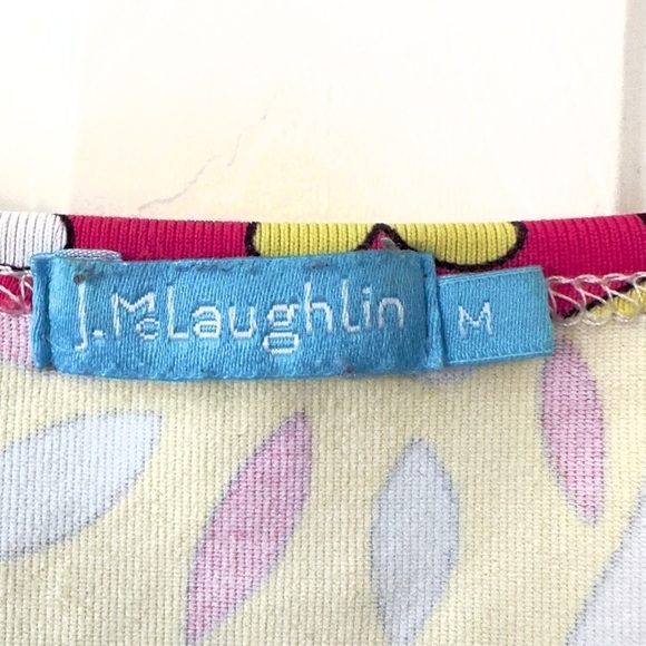 J McLaughlin Womens Catalina Cloth Top Size M Mod Floral Colorful Stretch Retro - Picture 4 of 9